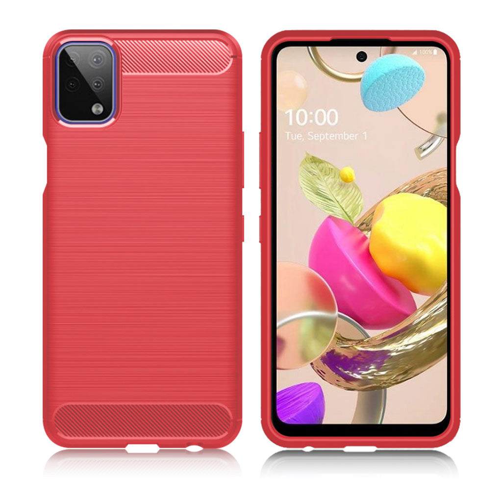 Housse Carbon Flex LG K42 - Rouge