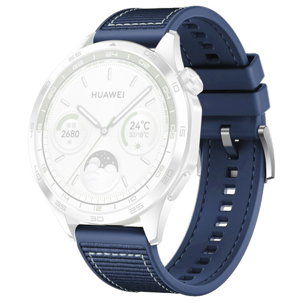 Huawei Watch GT 4 / GT 3 / GT 2 46mm Watch Strap 22mm Nylon Coated Flexible Strap Replacement - Blue