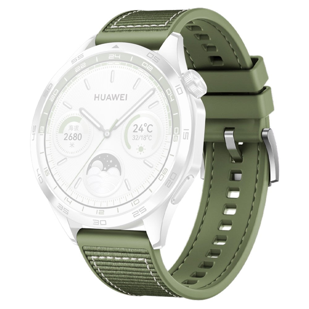 Huawei Watch GT 4 / GT 3 / GT 2 46mm Watch Strap 22mm Nylon Coated Flexible Strap Replacement - Green