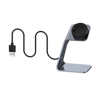 Garmin Venu 3 / Venu 3S / Vivoactiv 5 Watch Charger Stand Aluminium Alloy Socle de chargement with Data Function - Right Port - Left Port / Grey