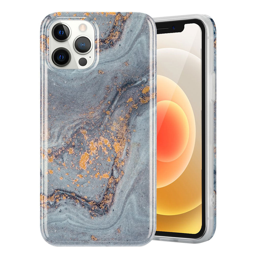 Couverture iPhone 12 Pro Max Marble design - Gris