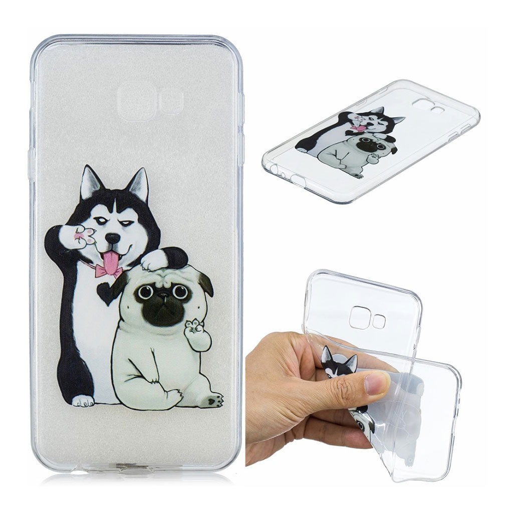 Étui Samsung Galaxy J4 Plus (2018) à motif gaufré - Husky et Shar Pei