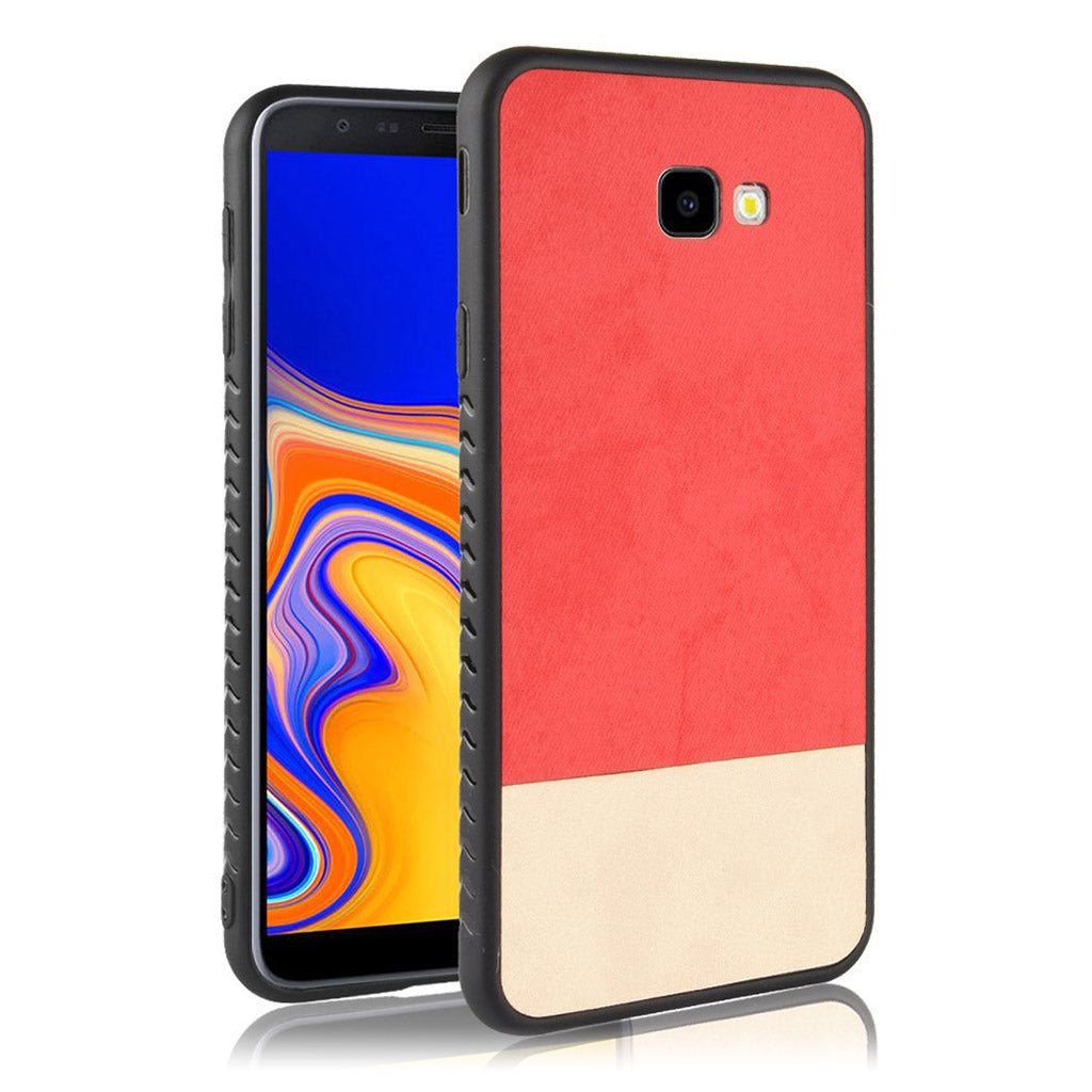 Étui hybride bicolore à épissage pour Samsung Galaxy J4 Plus (2018) - Rouge