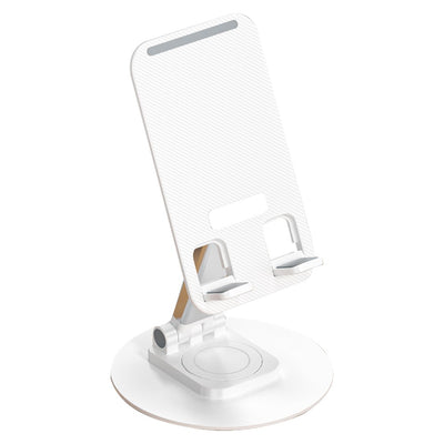 Support universel rotatif de bureau pour téléphone et tablette - Blanc