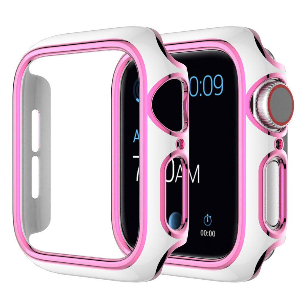 Housse d'ornement de couleur brillante pour Apple Watch Series 3/2/1 42mm - Blanc / Rose