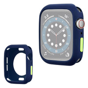 Apple Watch Series 3/2/1 38mm cadre en silicone couleur bonbon - Bleu / Vert Jaune