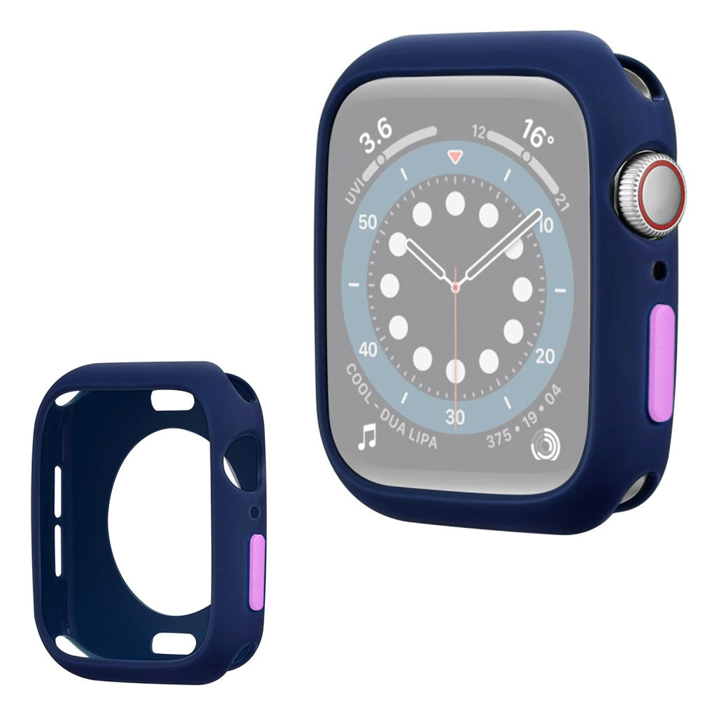 Apple Watch Series 3/2/1 38mm cadre en silicone couleur bonbon - Bleu / Violet