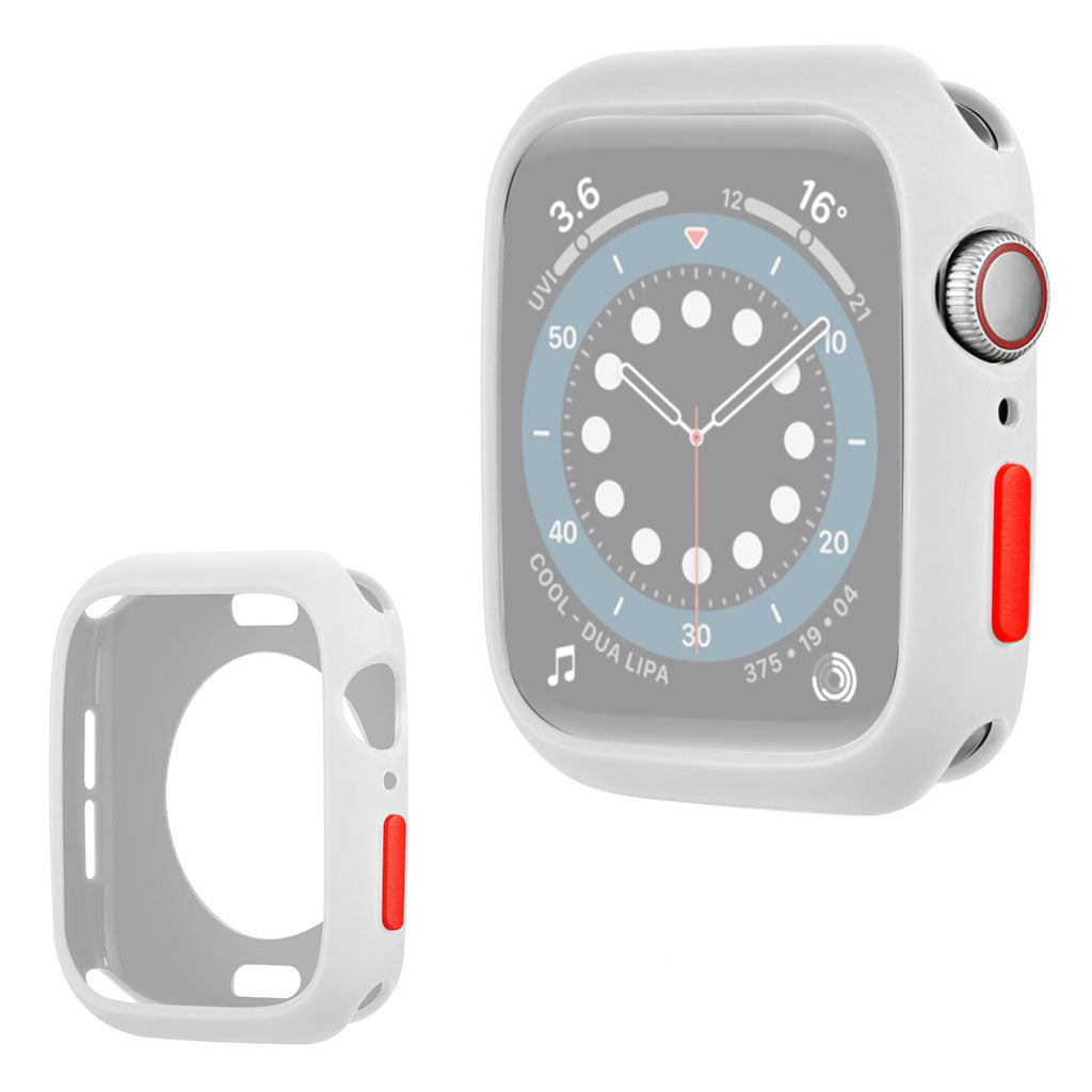 Apple Watch Series 3/2/1 38mm cadre en silicone couleur bonbon - Blanc / Rouge