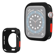 Apple Watch Series 3/2/1 38mm cadre en silicone couleur bonbon - Noir / Rouge