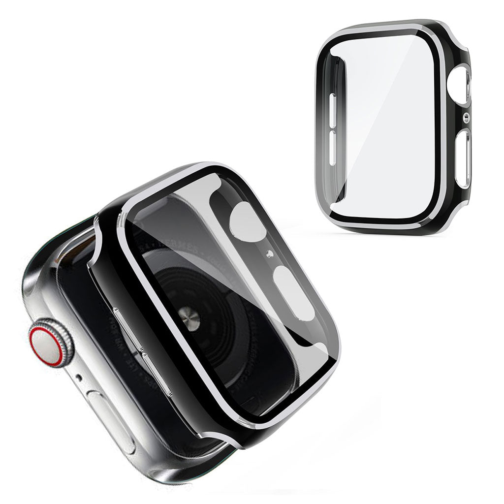 Apple Watch Series 3/2/1 38mm cadre cool avec verre trempé - Noir / Argent