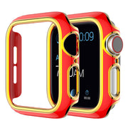 Housse d'ornement de couleur brillante pour Apple Watch Series 3/2/1 38mm - Rouge / Or