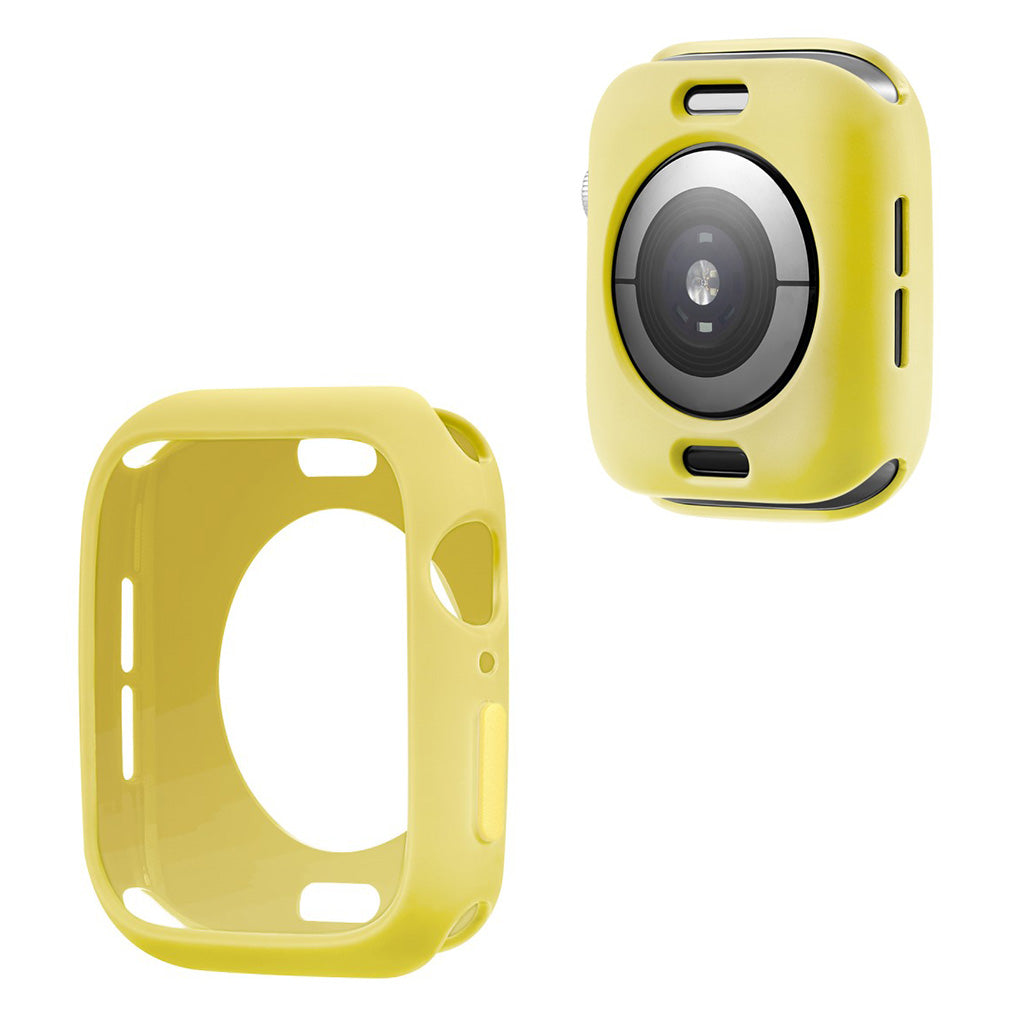 Apple Watch Series 6 / 5 44mm cadre en silicone couleur bonbon - Tout Jaune