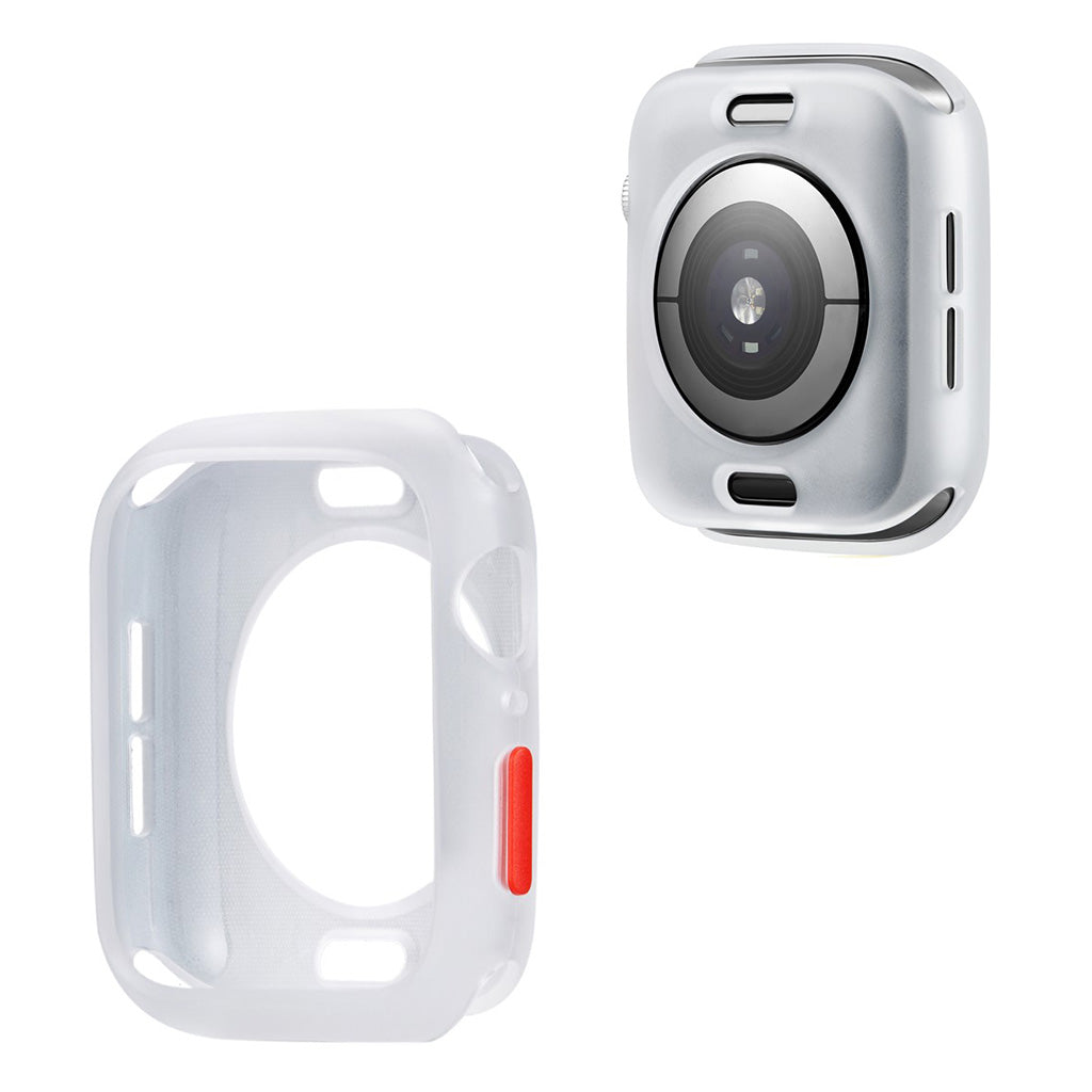 Apple Watch Series 6 / 5 44mm cadre en silicone couleur bonbon - Transparent Avec Couleur Rouge
