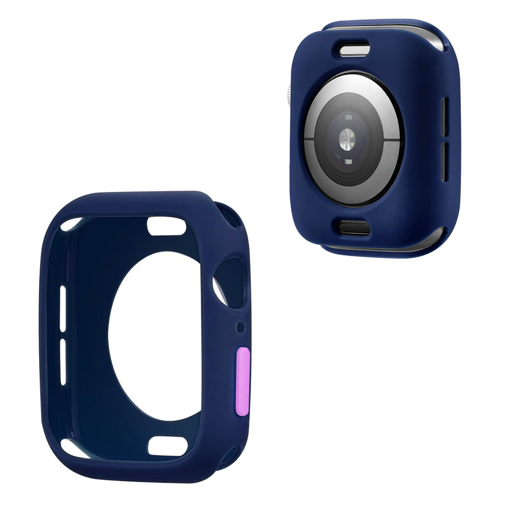 Apple Watch Series 6 / 5 44mm cadre en silicone couleur bonbon - Bleu / Violet