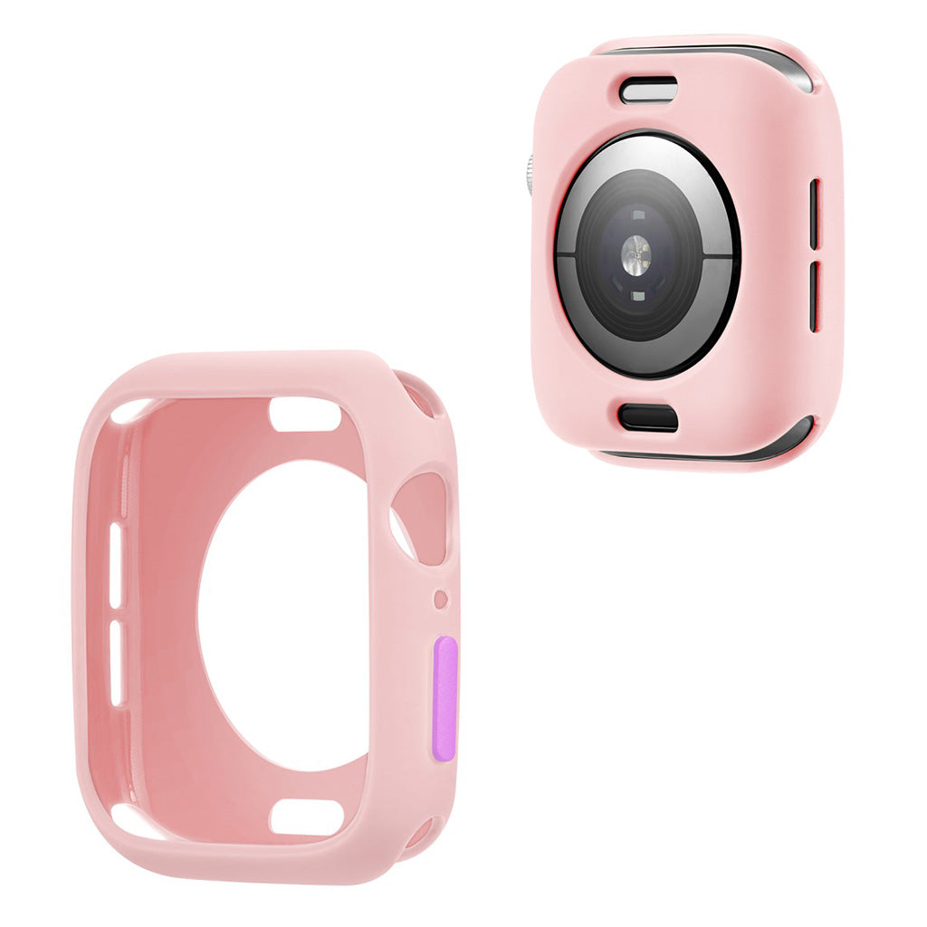 Apple Watch Series 6 / 5 44mm cadre en silicone couleur bonbon - Rose / Violet