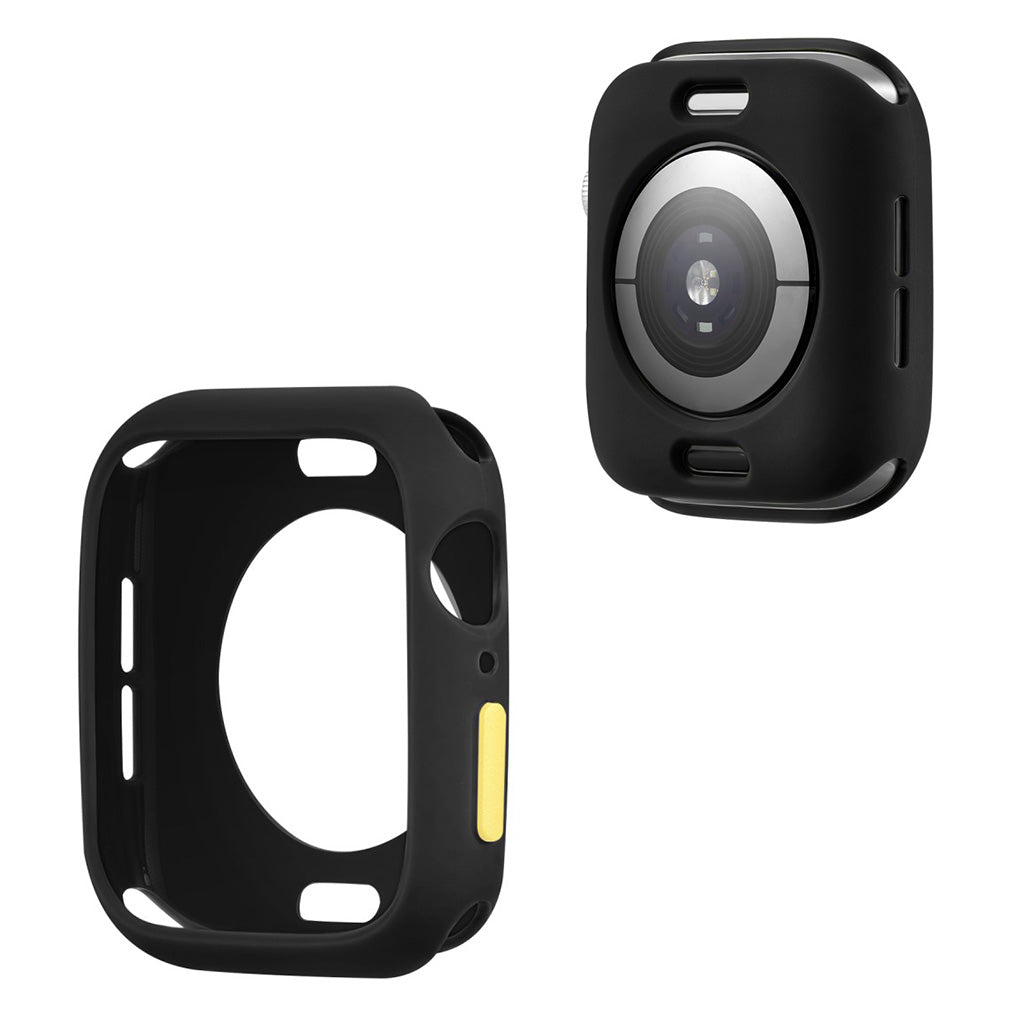 Apple Watch Series 6 / 5 44mm cadre en silicone couleur bonbon - Noir / Jaune