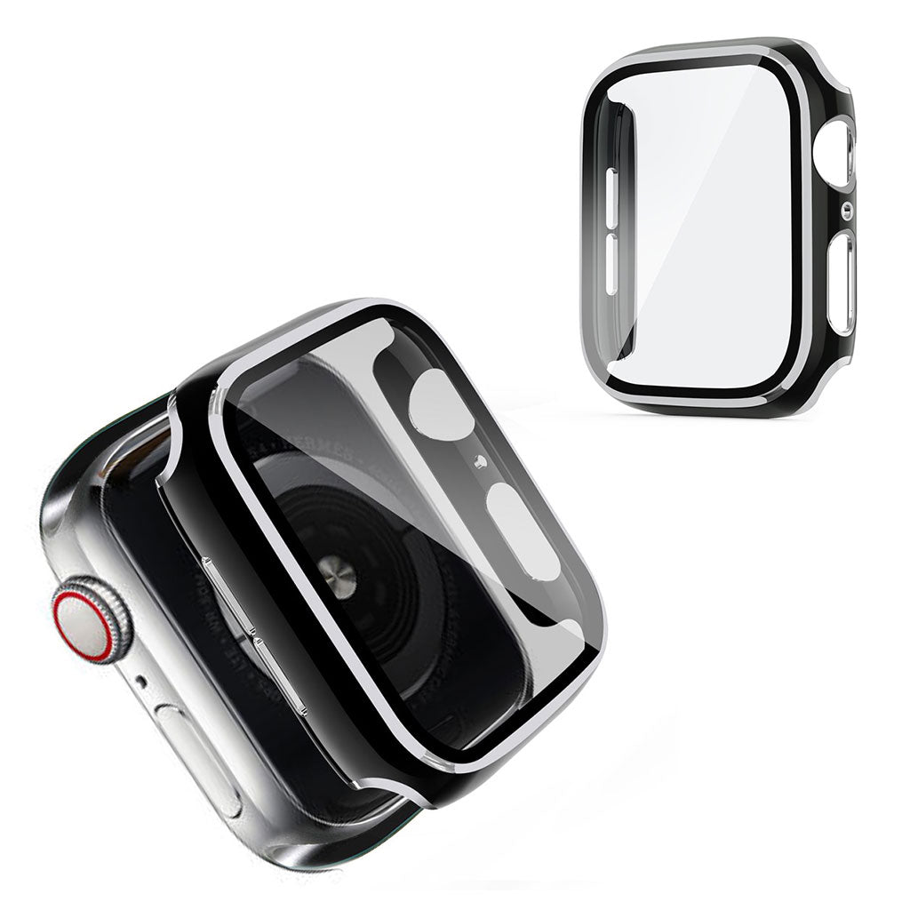 Apple Watch Series 6 / 5 40mm cadre cool avec verre trempé - Noir / Argent