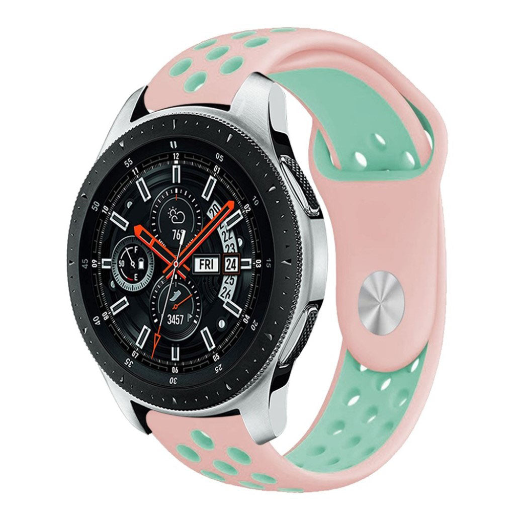 Bracelet de montre Samsung Galaxy Watch (46mm) en silicone souple - Rose / Cyan