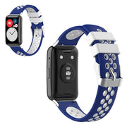Bracelet montre Huawei Watch Fit en silicone bicolore - Noir / Blanc