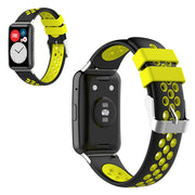 Huawei Watch Fit bracelet de montre en silicone bicolore - Noir / Jaune