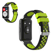 Huawei Watch Fit bracelet en silicone bicolore - Noir / Vert