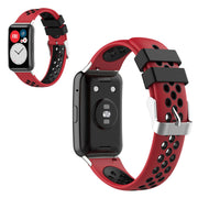 Huawei Watch Fit bracelet de montre en silicone bicolore - Rouge / Noir