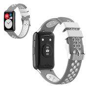 Huawei Watch Fit bracelet de montre en silicone bicolore - Gris / Blanc
