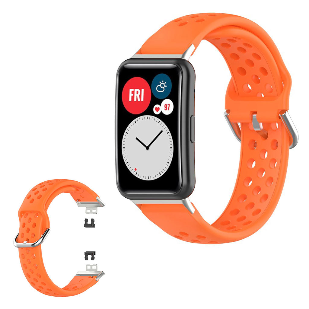 Huawei Watch Fit hole etched silicone watch band - Orange