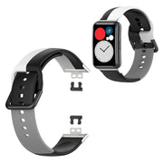 Huawei Watch Fit bracelet en silicone trois couleurs - Noir / Blanc / Gris