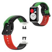 Huawei Watch Fit bracelet en silicone trois couleurs - Noir / Vert / Rouge