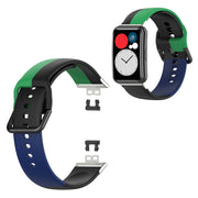 Huawei Watch Fit bracelet en silicone trois couleurs - Noir / Vert / Bleu
