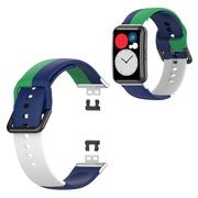 Huawei Watch Fit bracelet en silicone trois couleurs - Vert / Bleu / Blanc