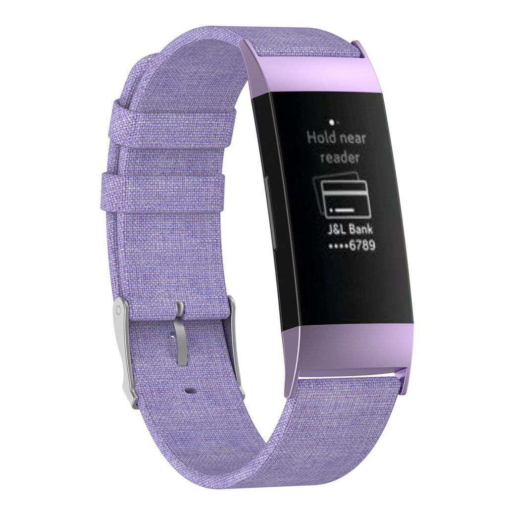 Bracelet de montre en toile élégant Fitbit Charge 3 - Violet