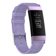 Bracelet de montre en toile élégant Fitbit Charge 3 - Violet