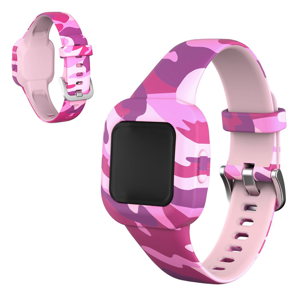 Garmin Vivofit Jr 3 pattern in silicone watch band - Camouflage Pink