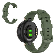 Bracelet de montre en silicone de couleur unie pour Garmin Lily - Vert Foncé