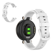 Bracelet de montre en silicone de couleur unie pour Garmin Lily - Blanc