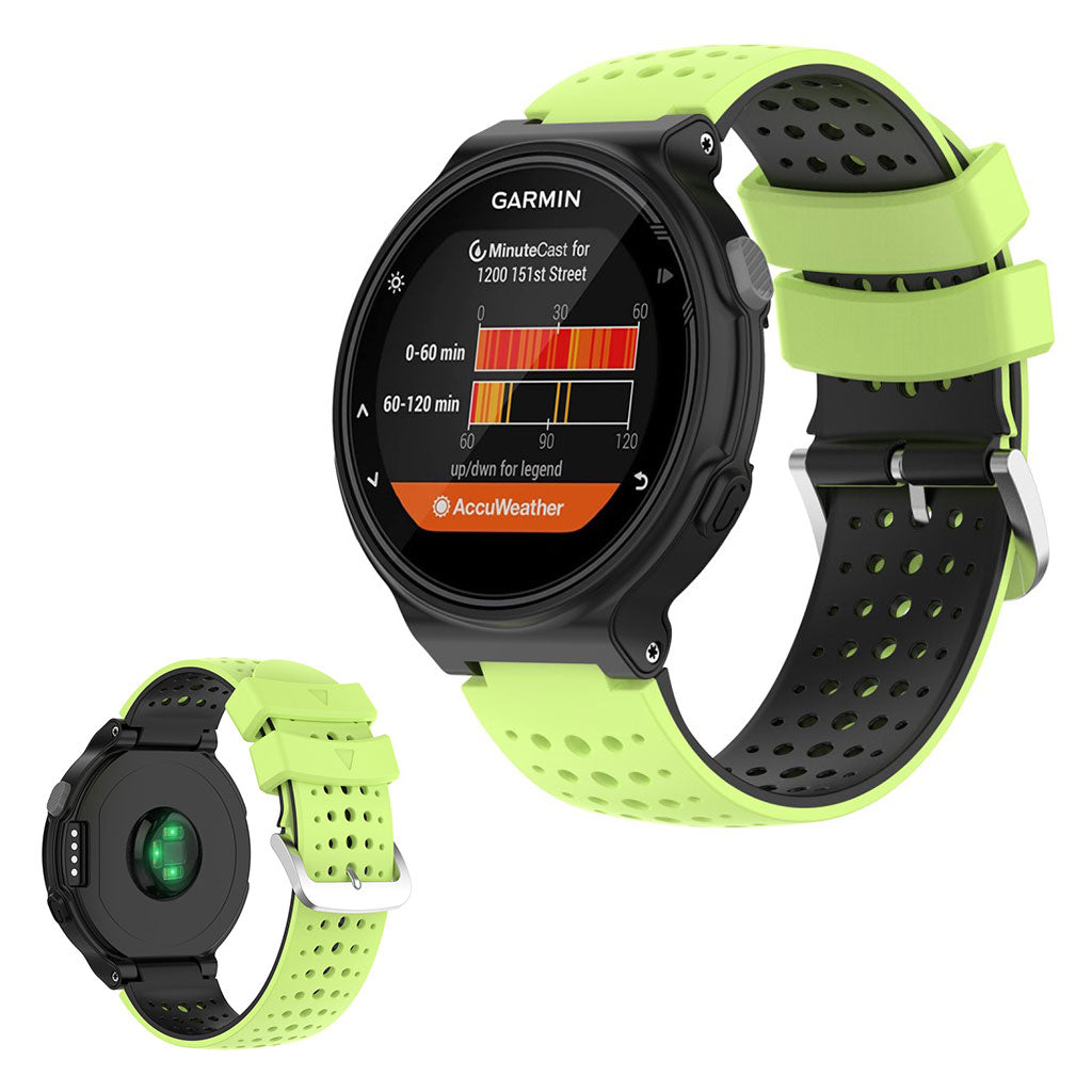 Two-tone silicone watch band for Garmin Forerunner devices - Lime / Black
