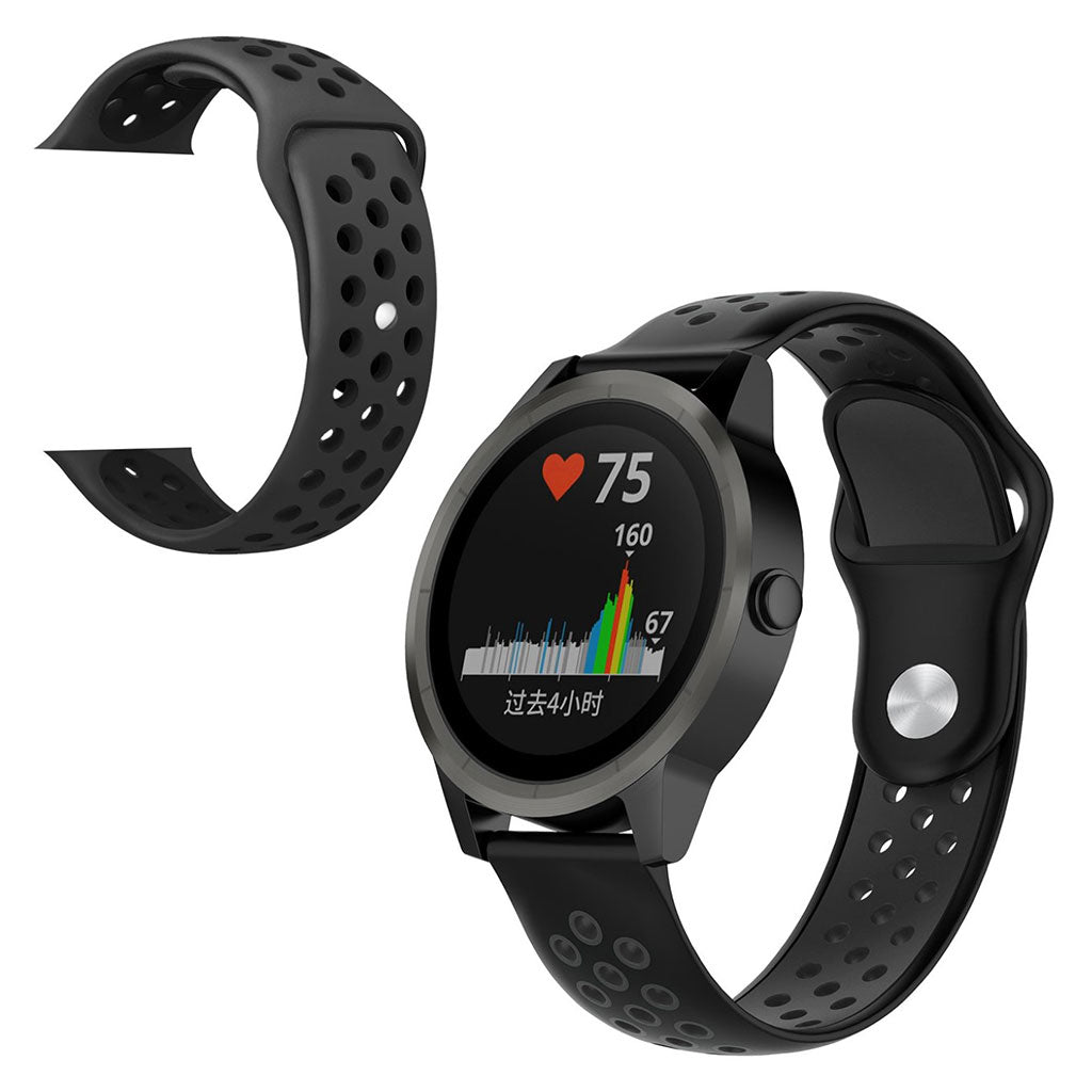 Garmin Forerunner 245 Music bracelet de montre en silicone bicolore - noir / gris foncé.