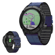Bracelet en cuir de 22 mm pour montre Garmin - Bleu