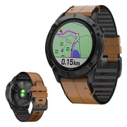 Bracelet en cuir de 22 mm pour montre Garmin - Marron
