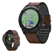 Bracelet en cuir de 22 mm pour montre Garmin - Café