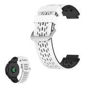 Bracelet en silicone bicolore pour appareils Garmin - Blanc / Noir