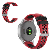 18mm Garmin Vivoactive 4S / Vivomove 3S dual color silicone watch band - Rouge / Noir