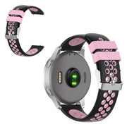 18mm Garmin Vivoactive 4S / Vivomove 3S dual color silicone watch band - Noir / Rose